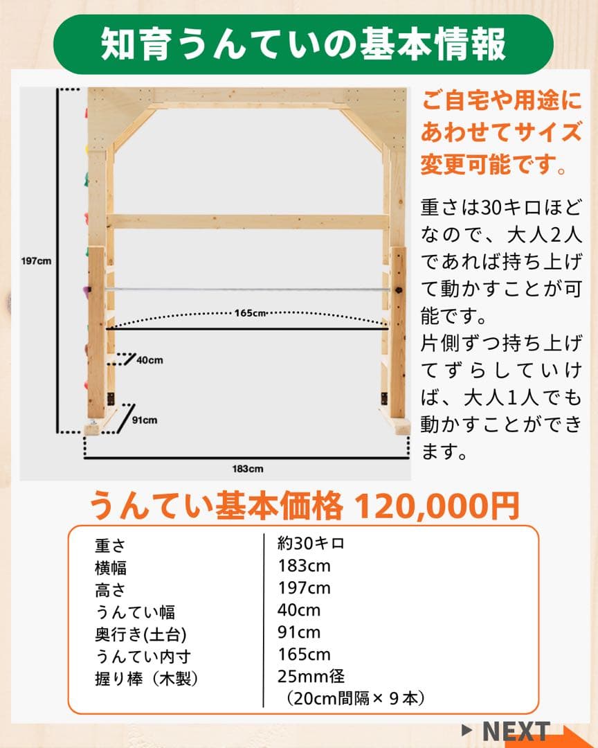 ちゃいこさん専用　知育うんてい　うんてい　雲梯　ボルダリング