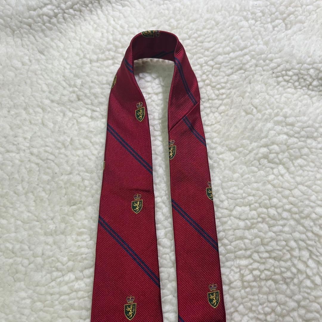 【極美品✨】ポロバイラルフローレン レップストライプ クラブ刺繍 ジャガード 赤