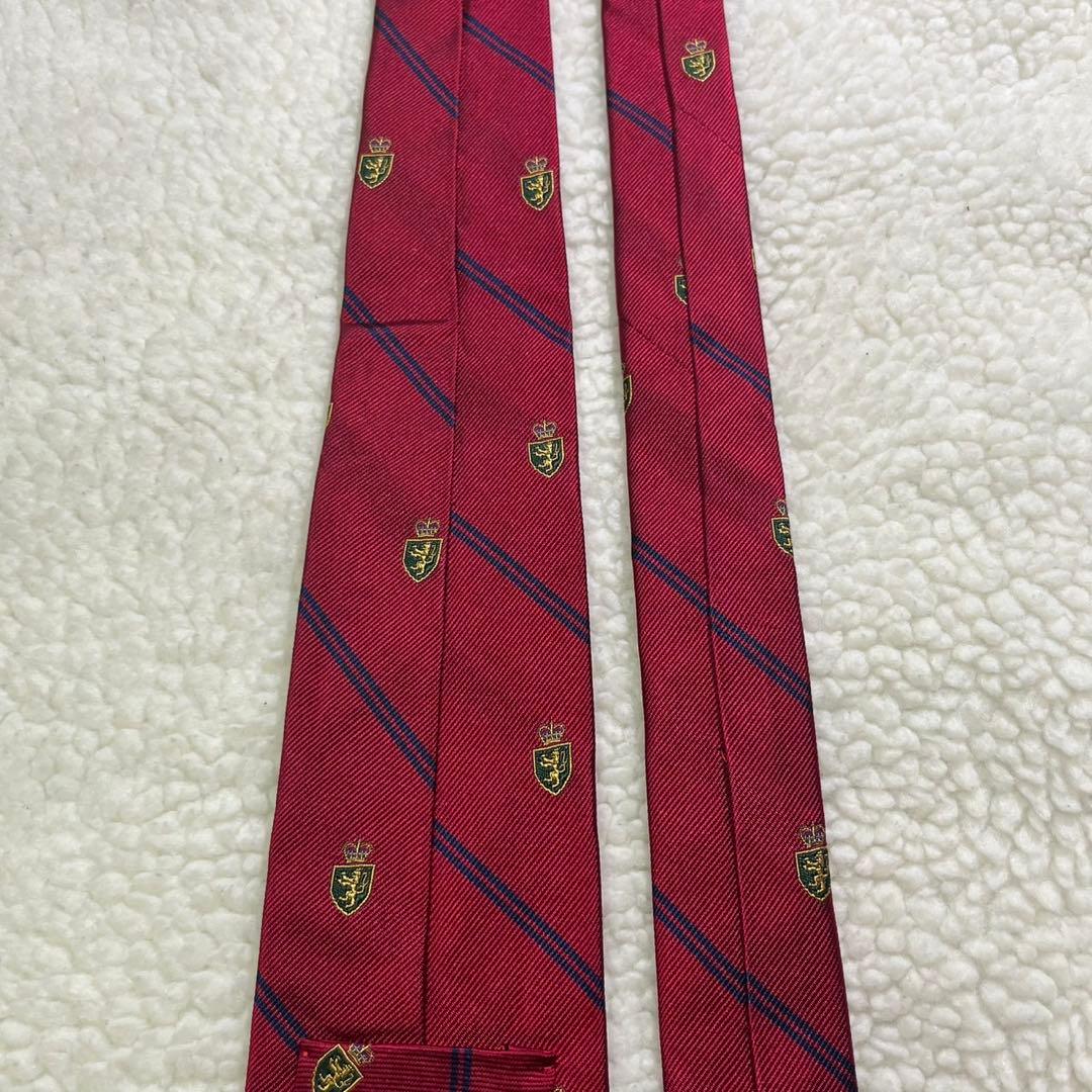 【極美品✨】ポロバイラルフローレン レップストライプ クラブ刺繍 ジャガード 赤