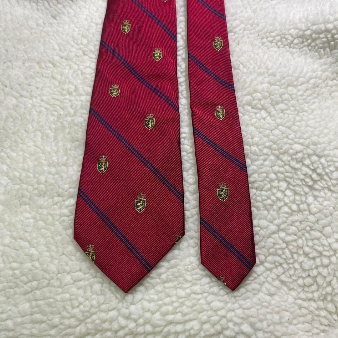 【極美品✨】ポロバイラルフローレン レップストライプ クラブ刺繍 ジャガード 赤