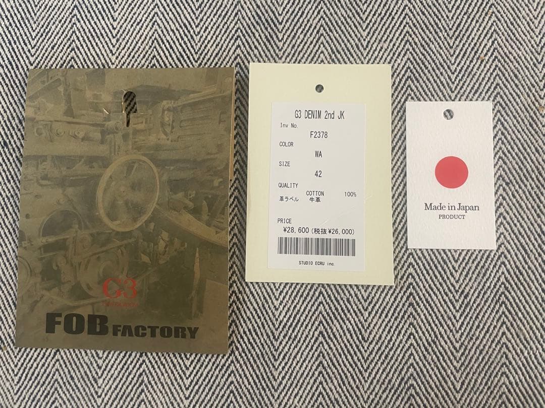 FOB FACTORY Gジャン F2378 G3 DENIM 2ND JK