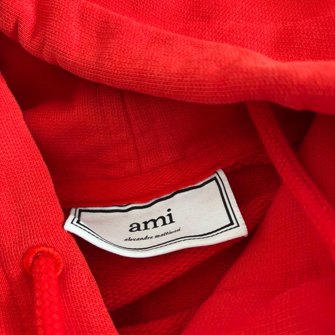 Ami Paris パーカー ワッペン ワンポイント 赤 フーディ