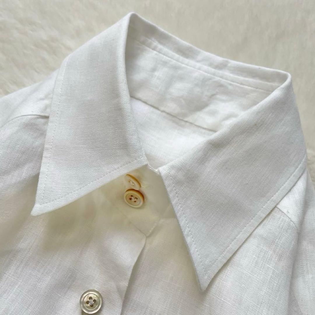 最高級リネンシャツ kiton キートン イタリア ナポリ ホワイト 42