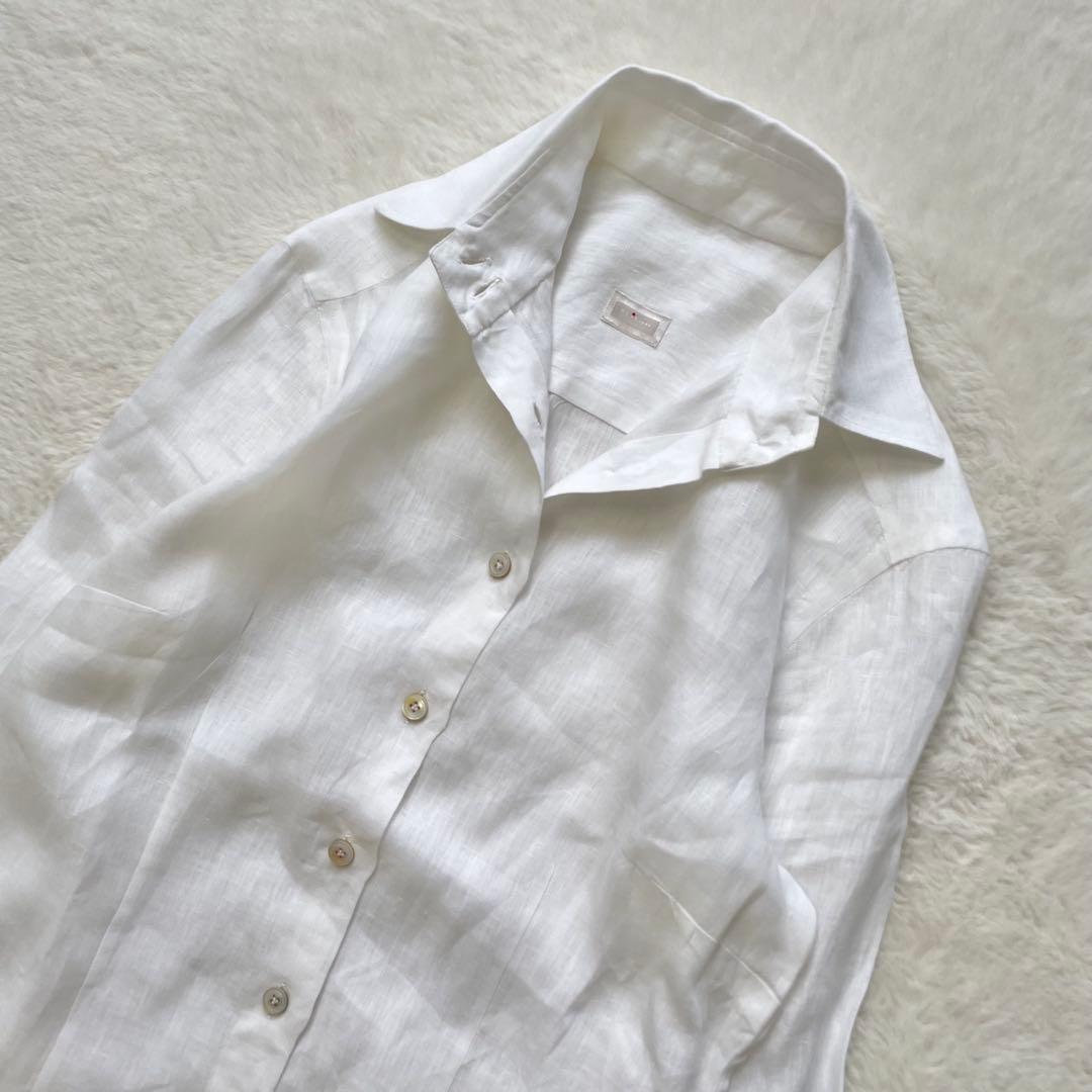 最高級リネンシャツ kiton キートン イタリア ナポリ ホワイト 42