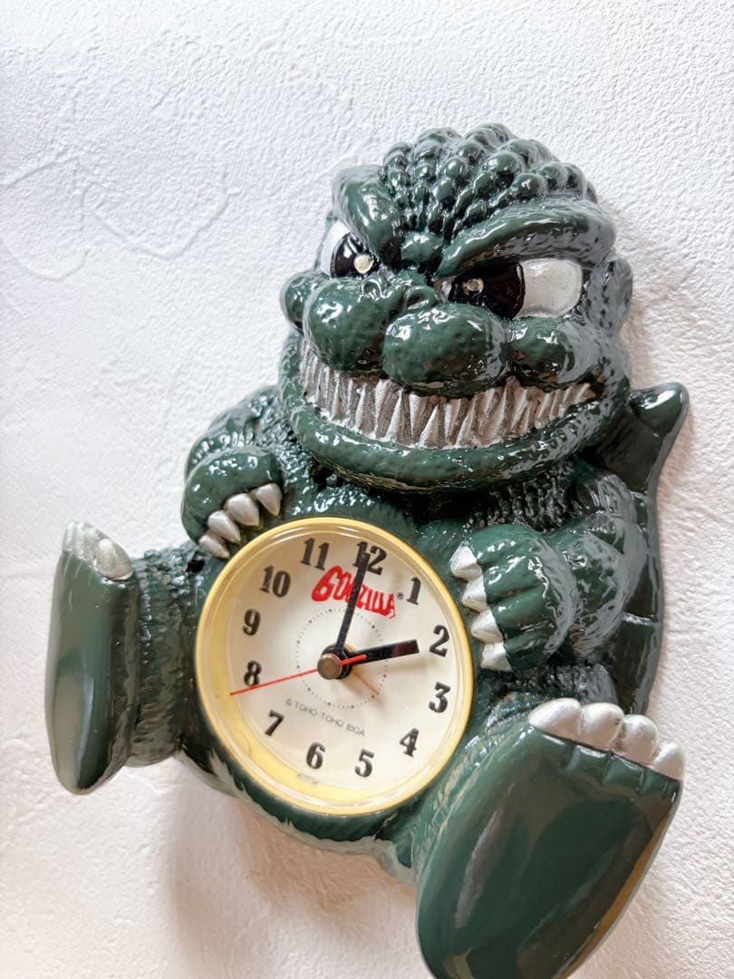 レア★ 置き時計 ゴジラ 目覚まし時計 当時物 壁掛けGODZILLA
