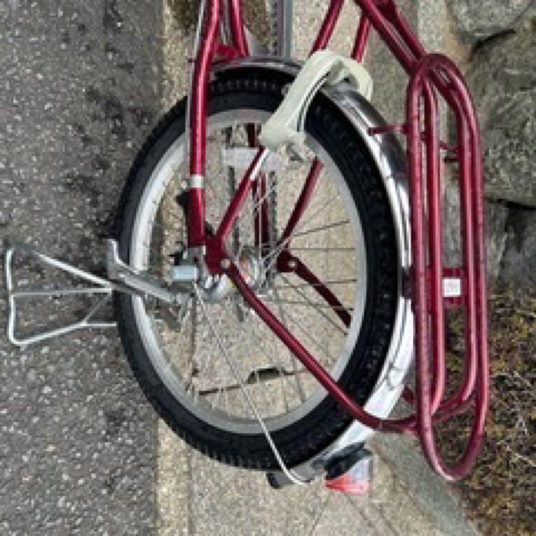 シニア向け自転車　こげーる　赤色 前面バスケット付き