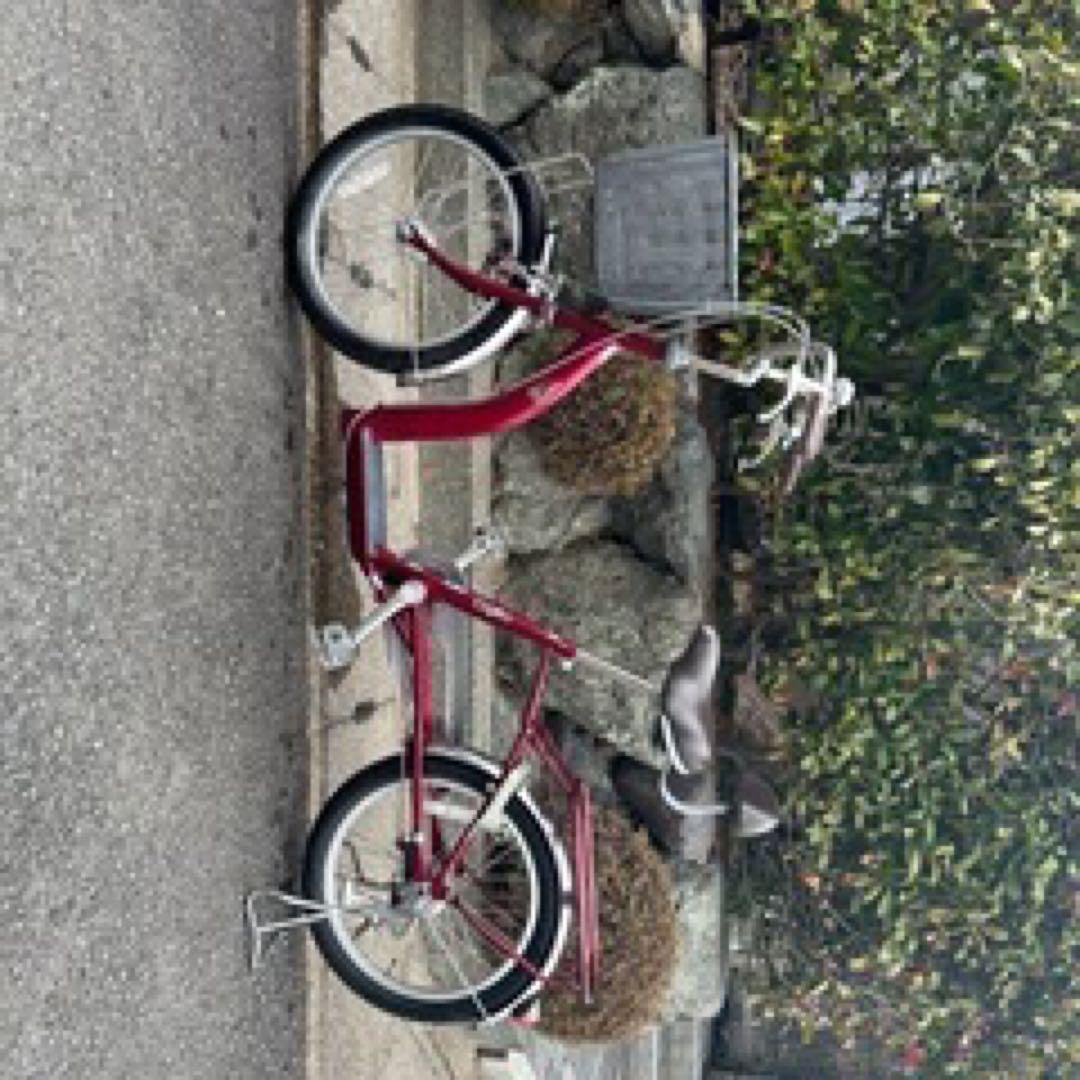 シニア向け自転車　こげーる　赤色 前面バスケット付き
