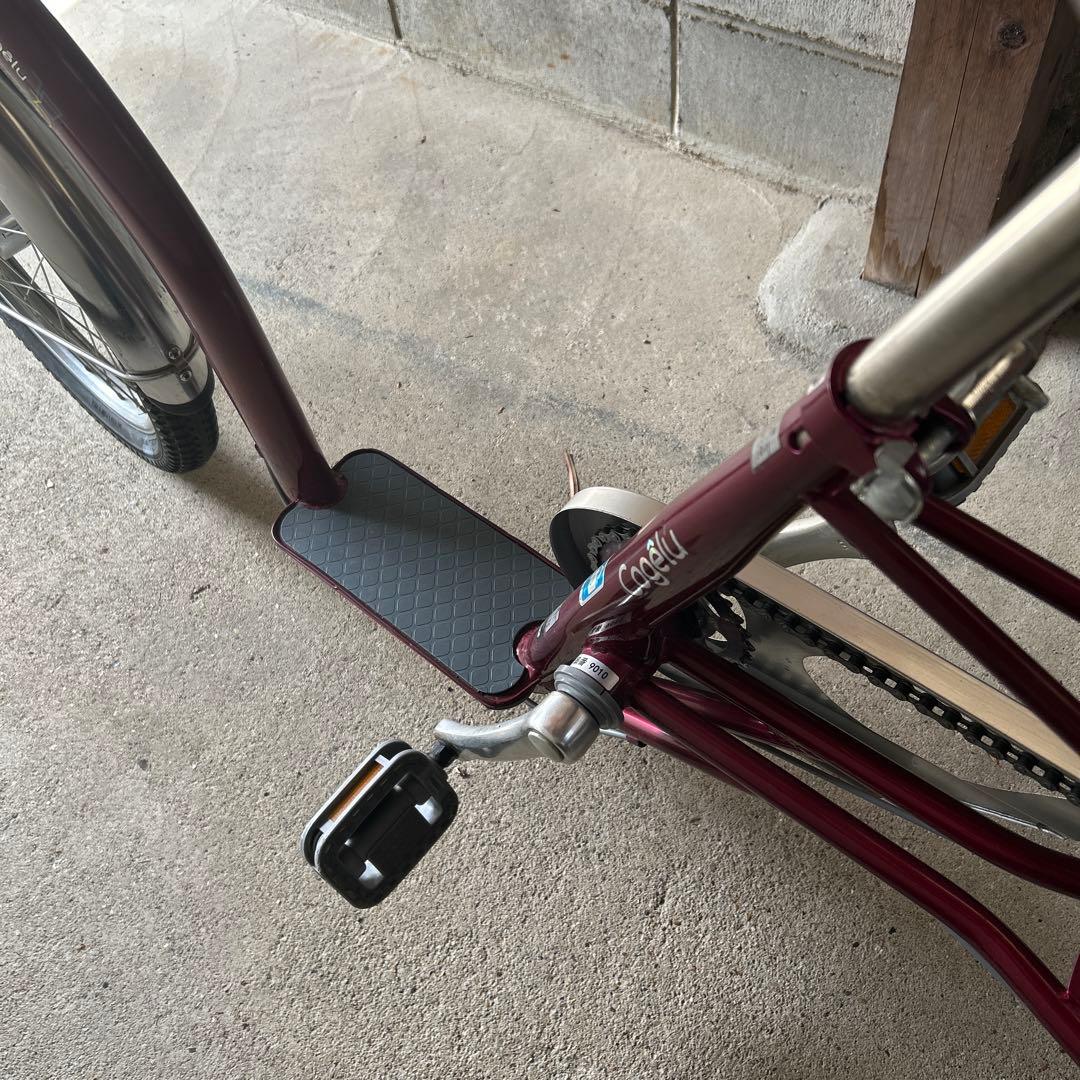 シニア向け自転車　こげーる　赤色 前面バスケット付き