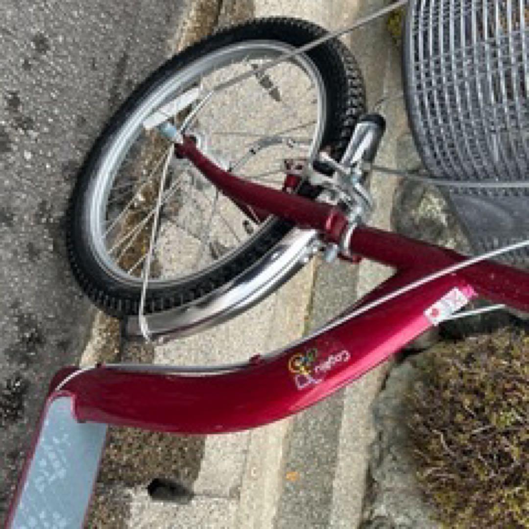 シニア向け自転車　こげーる　赤色 前面バスケット付き