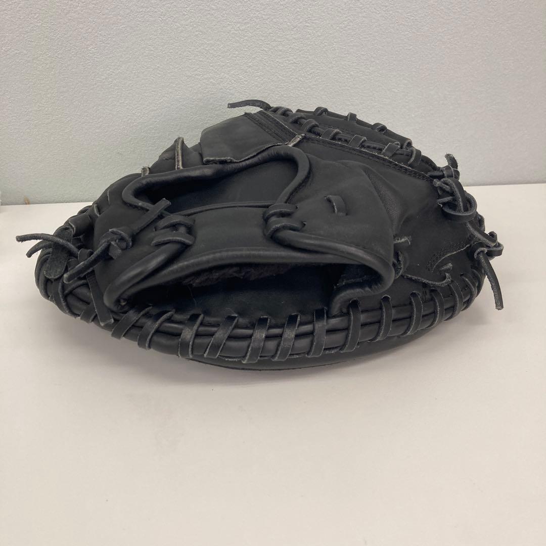 キャッチャーミット 黒 レザー 手縫い仕上げ