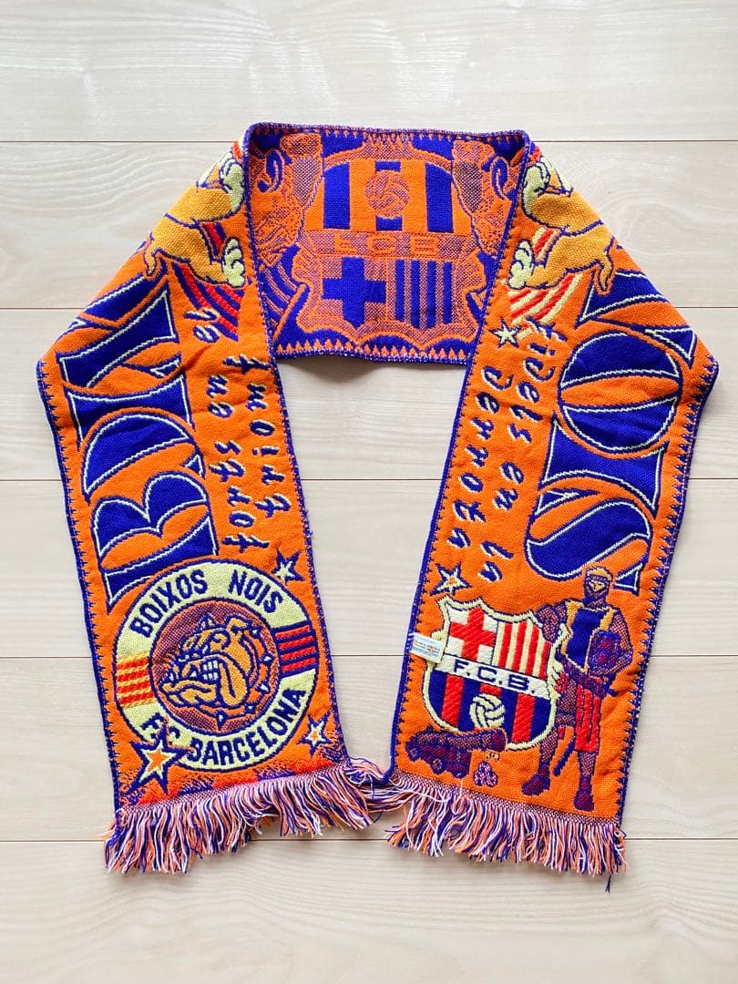公式 バルセロナ マフラー サッカー 古着 travis 90s オフィシャル