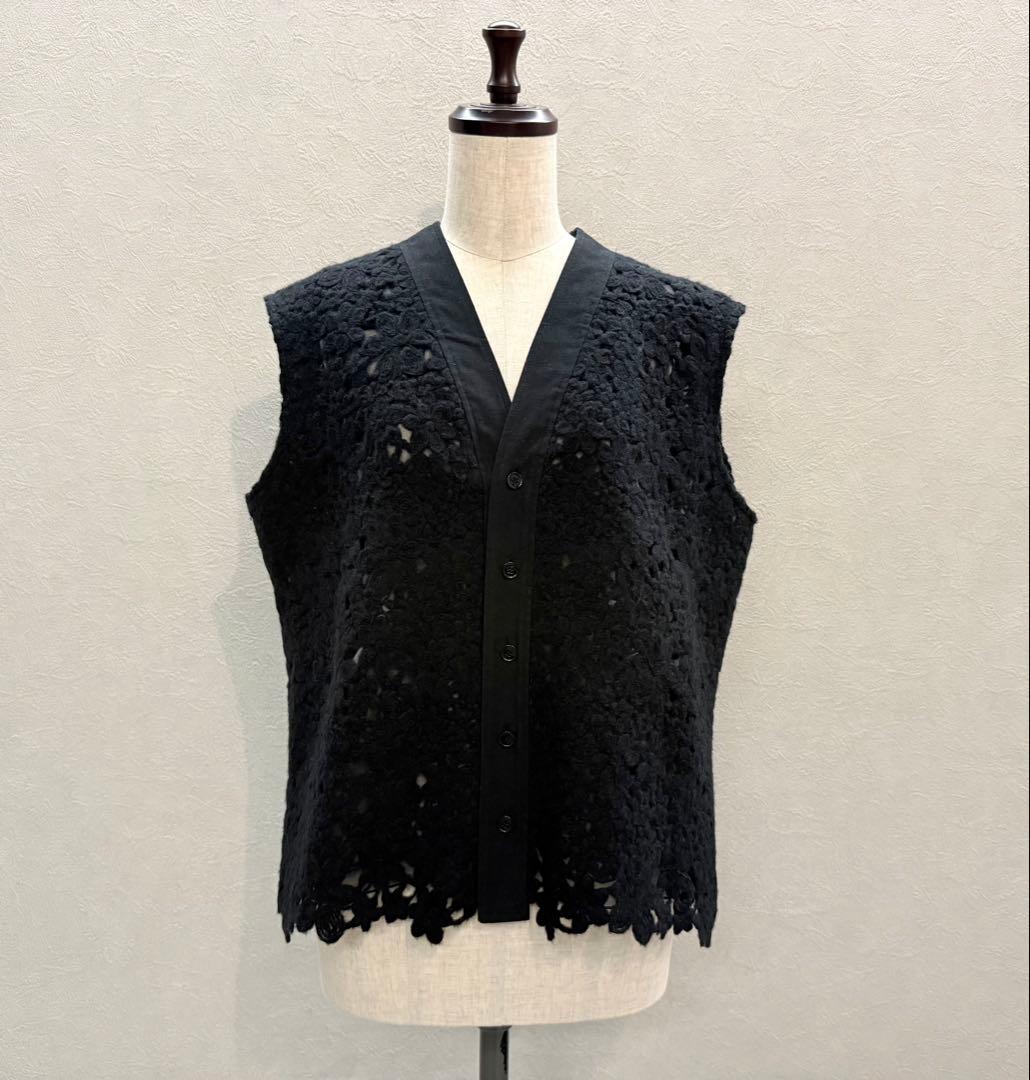 BLAMINK 17万 24A/W レースVネックブラウス