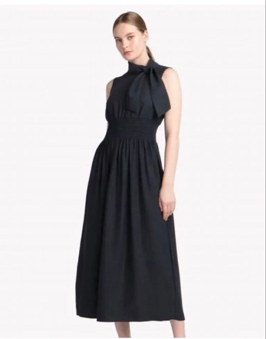 美品 セオリーリュクス Theory luxe ボウタイロングワンピース
