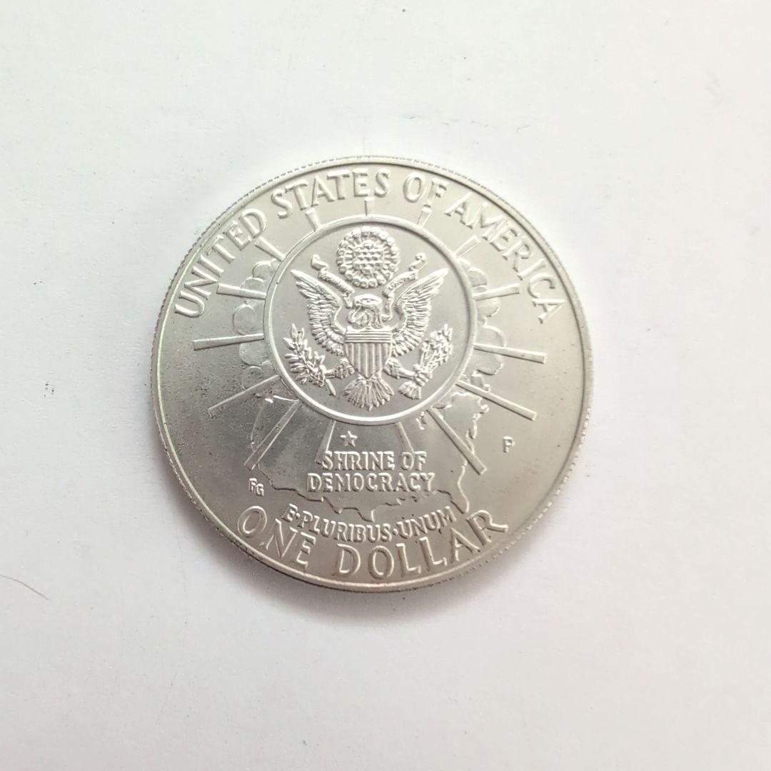【認定書付】1991年 ラシュモア山記念 1ドル銀貨 Pミント