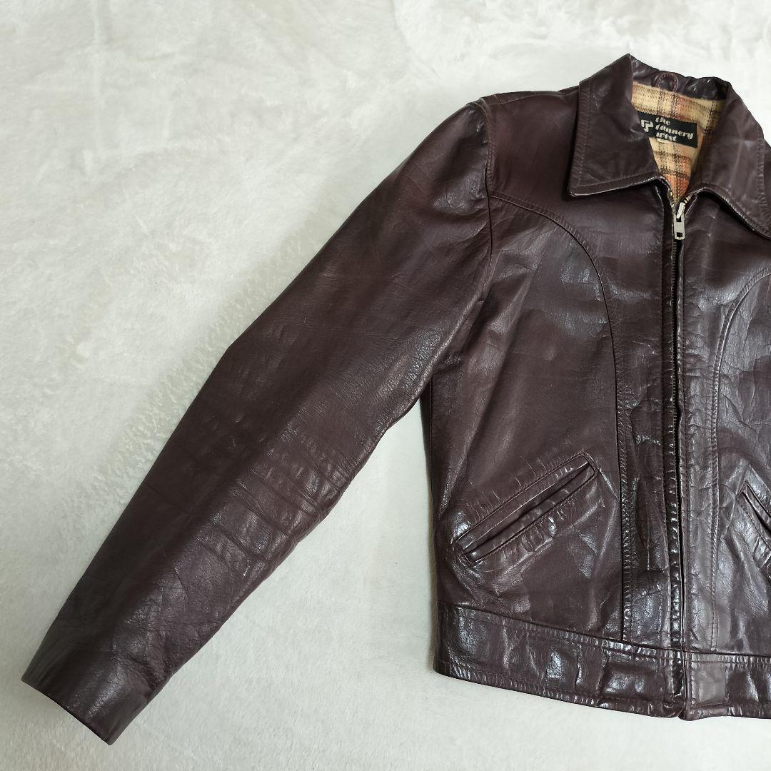70S　VINTAGE　THEREE STAR ZIP　レザージャケット