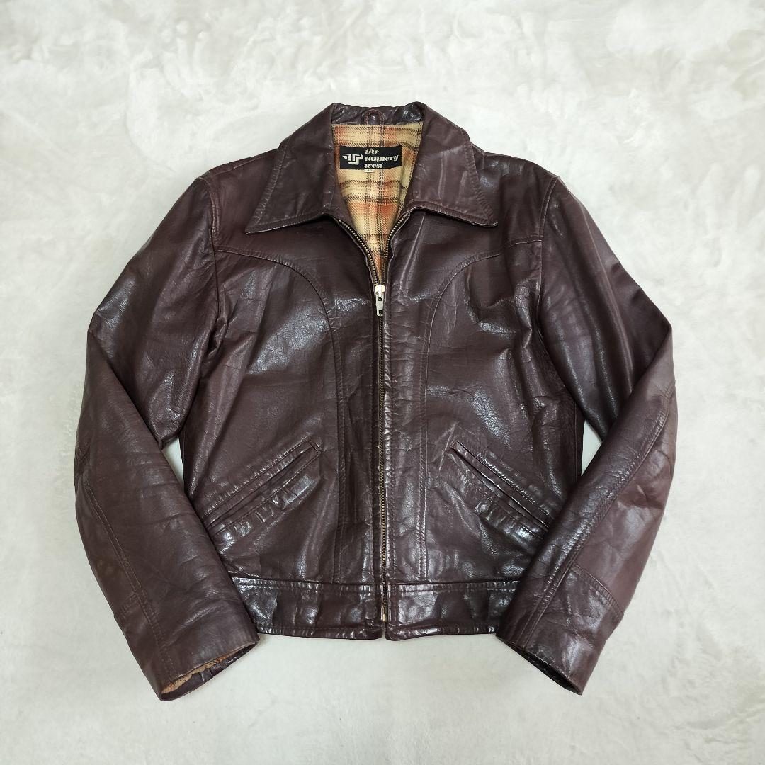 70S　VINTAGE　THEREE STAR ZIP　レザージャケット