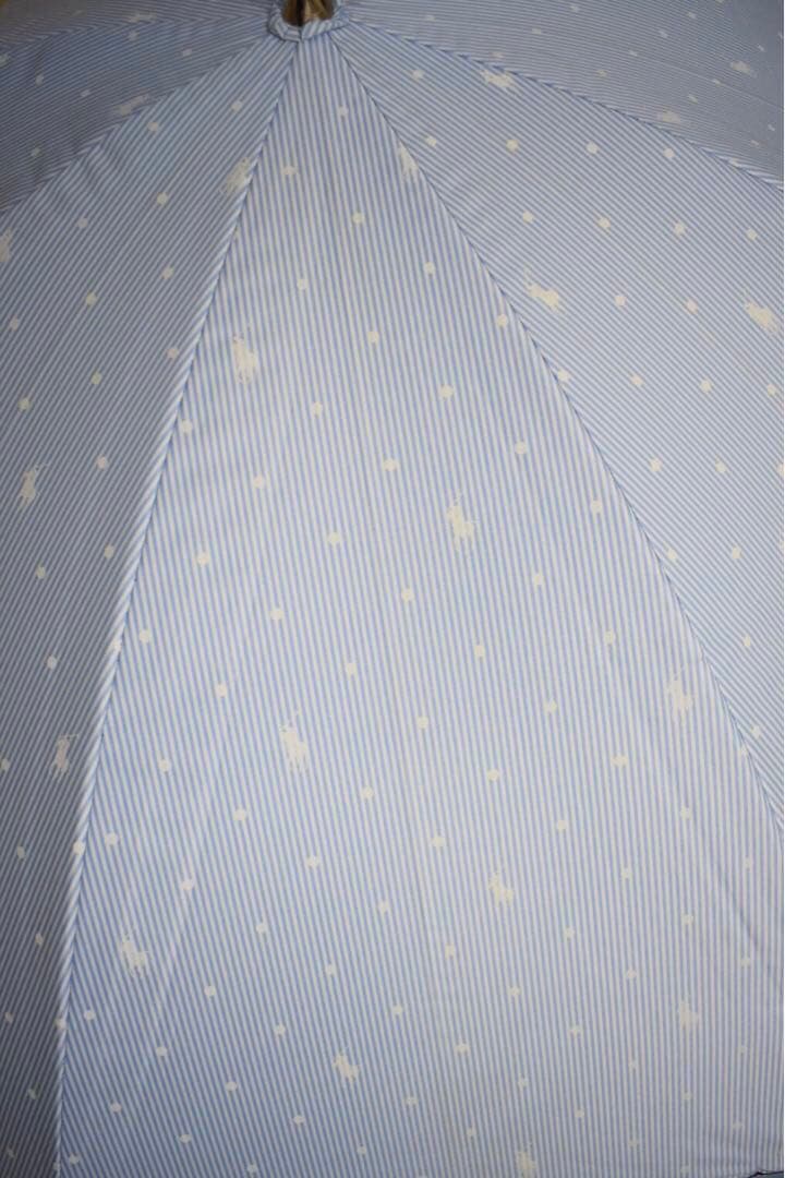 藍POLO RALPH LAUREN 晴雨兼用　長傘 ストライプ水色　軽量