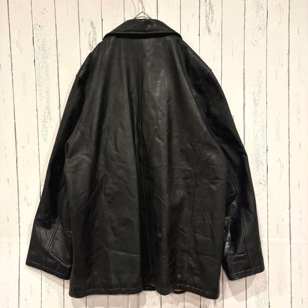 ヒューゴボス　90s レザージャケット　カーコート　本革　ブラック　ヴィンテージ