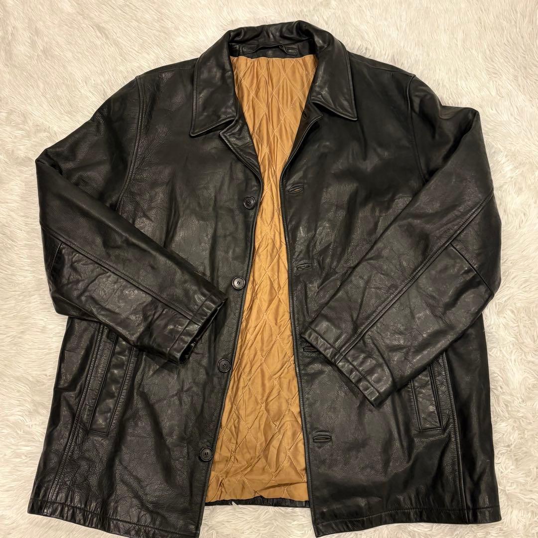 ヒューゴボス　90s レザージャケット　カーコート　本革　ブラック　ヴィンテージ