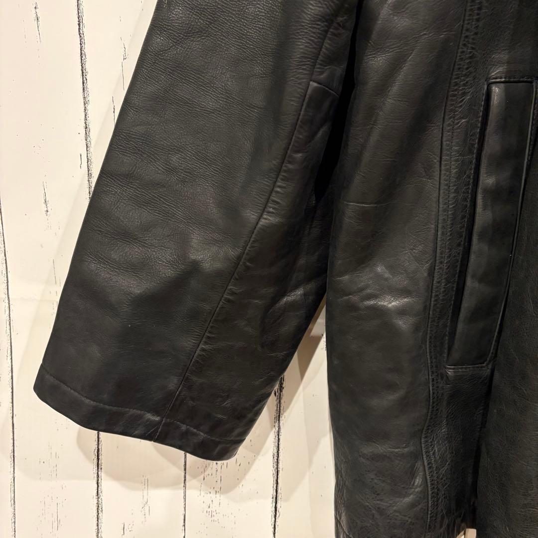 ヒューゴボス　90s レザージャケット　カーコート　本革　ブラック　ヴィンテージ