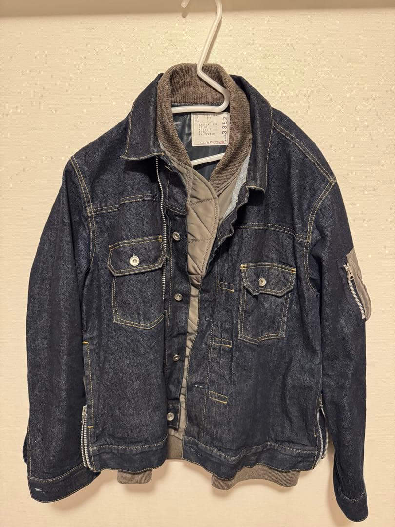 sacai サカイ デニムジャケット ドッキング MA-1 ブルゾン
