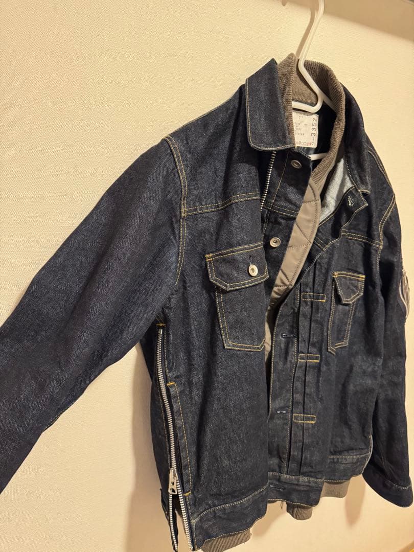 sacai サカイ デニムジャケット ドッキング MA-1 ブルゾン