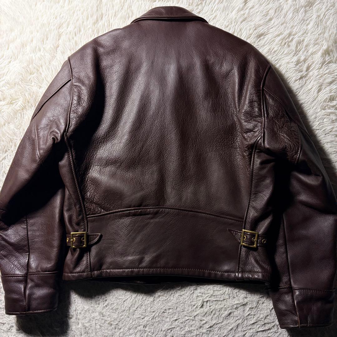 の*お様 米国製■schott トラッカージャケット　681 ボルドー　本革　襟