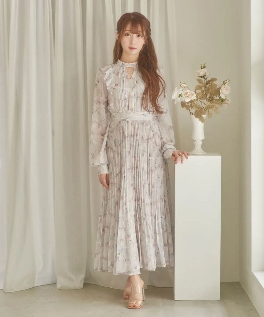 RoseMuse sheerfloral one-piece ラベンダー