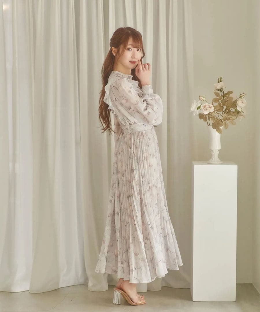 RoseMuse sheerfloral one-piece ラベンダー