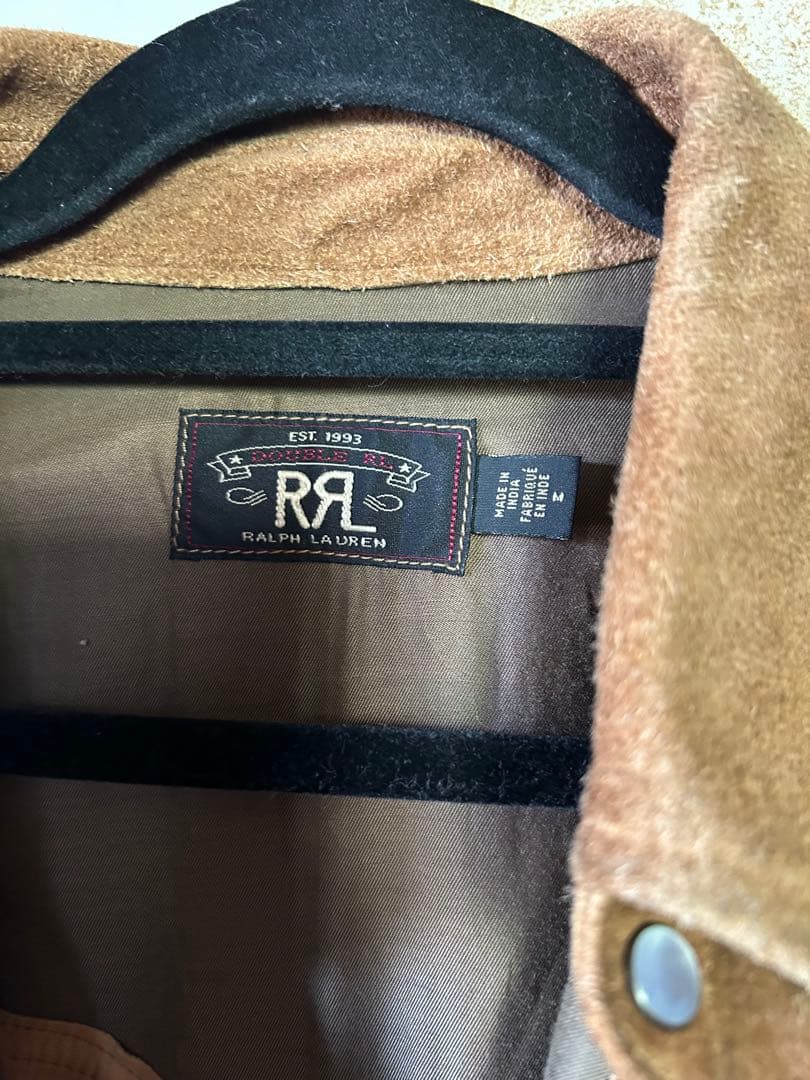 RRL 　スエード レザーシャツ　レザージャケット　M スナップボタン