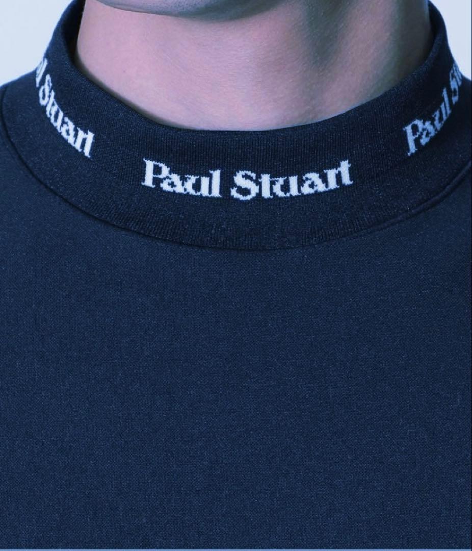 新品★Paul Stuart ゴルフ　モックネック半袖Tシャツ ネイビー　L