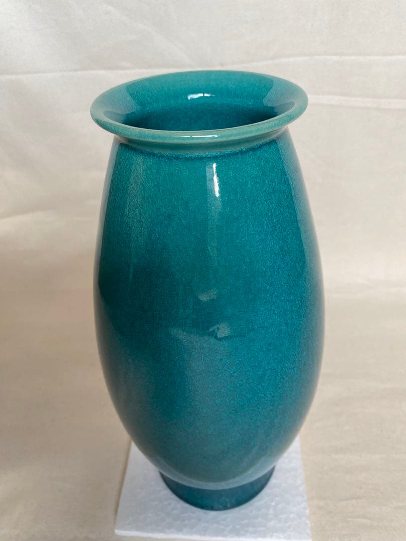 《未使用品》山崎光洋 作　青磁花瓶　京焼