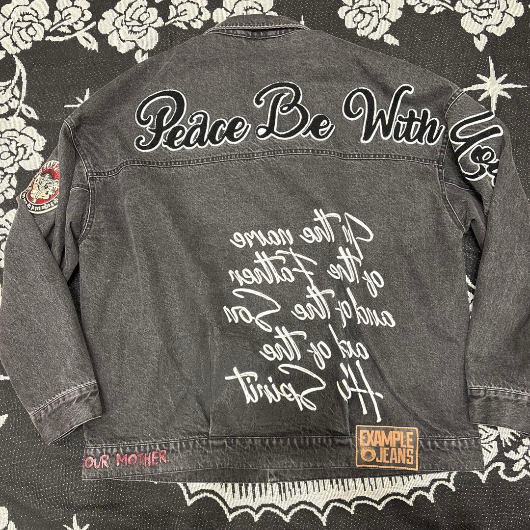 【美品/黒】PEACE DENIM JACKET DENIM PANTS XL