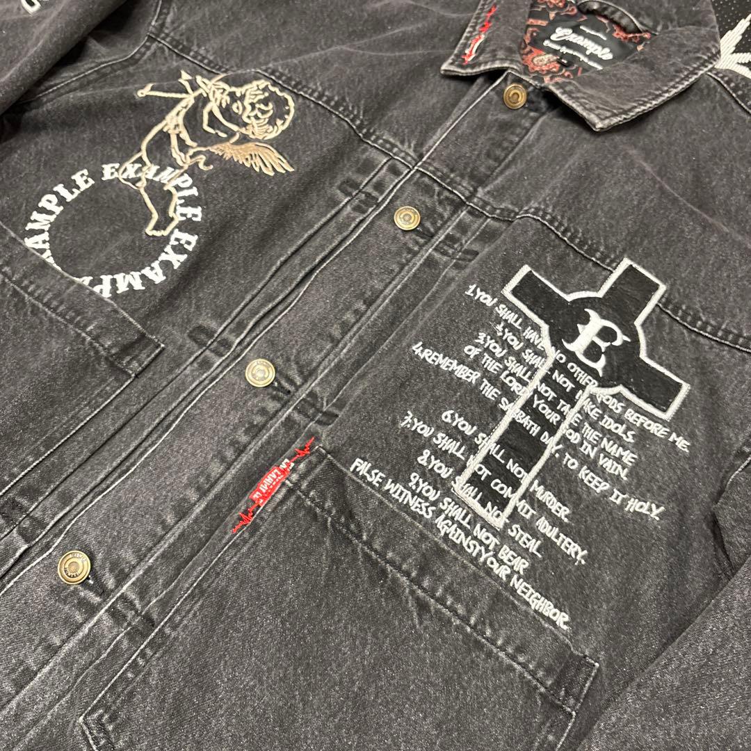 【美品/黒】PEACE DENIM JACKET DENIM PANTS XL