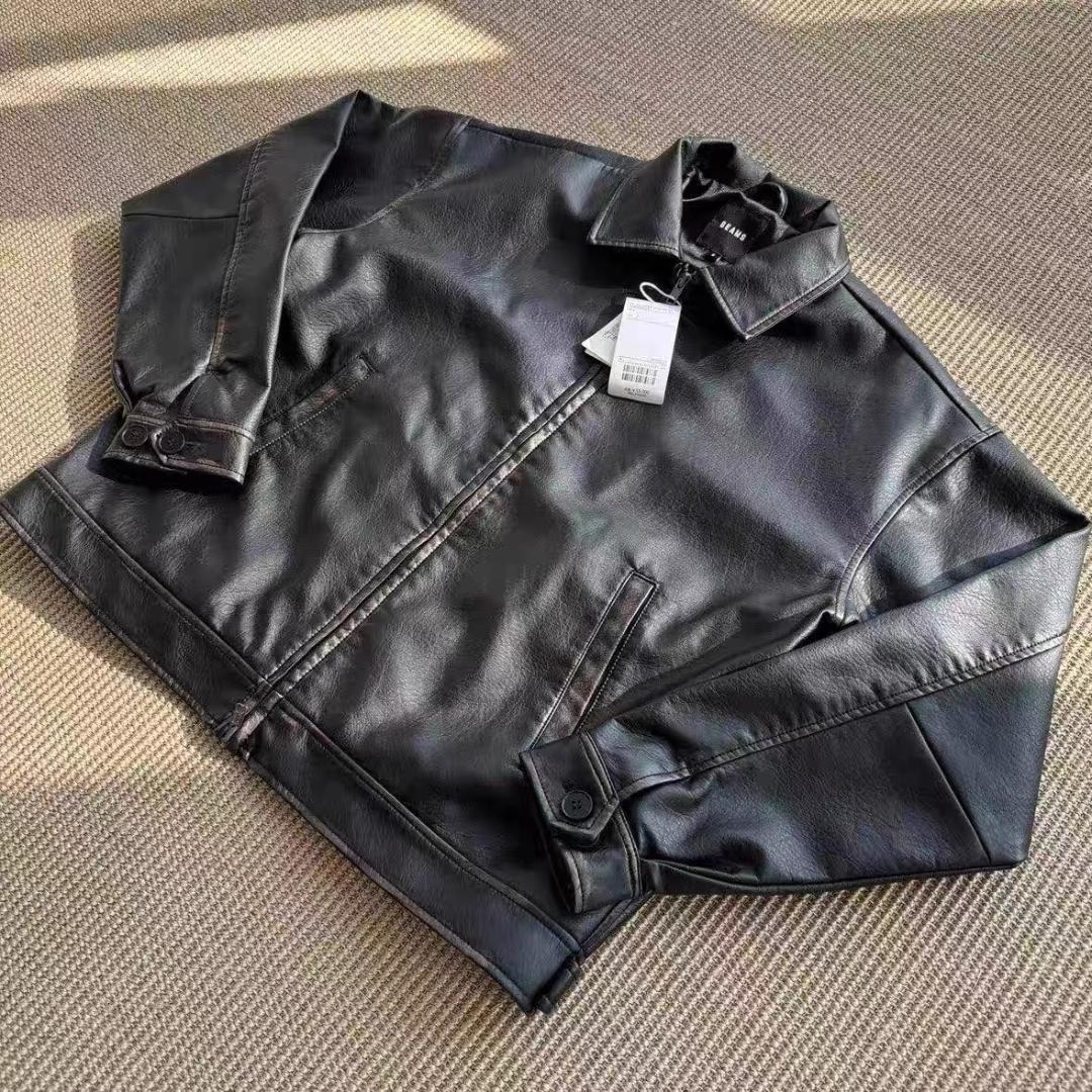 新品BEAMS 24AW レザージップブルゾン S