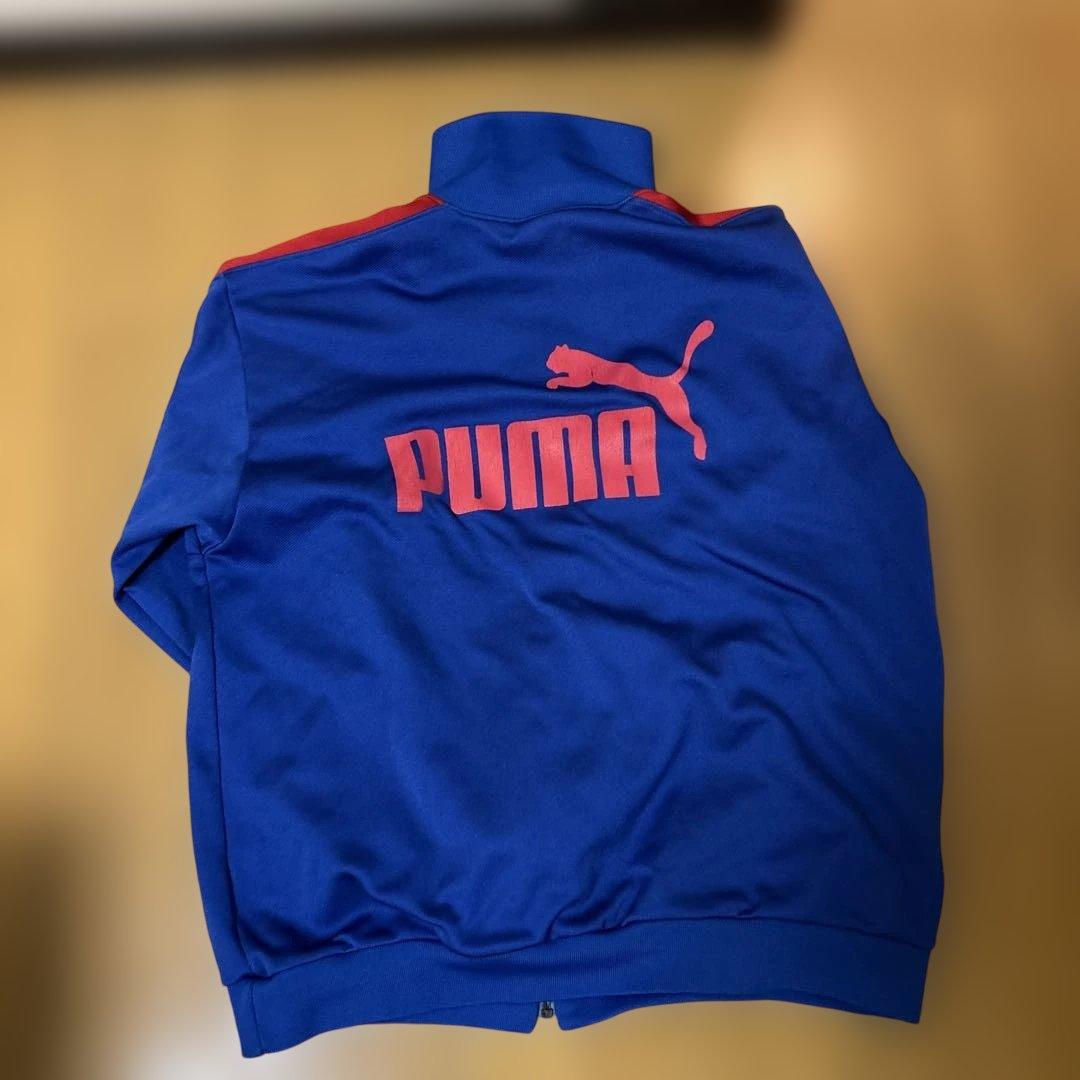 PUMA ジップアップジャケット 青/赤　上下セット
