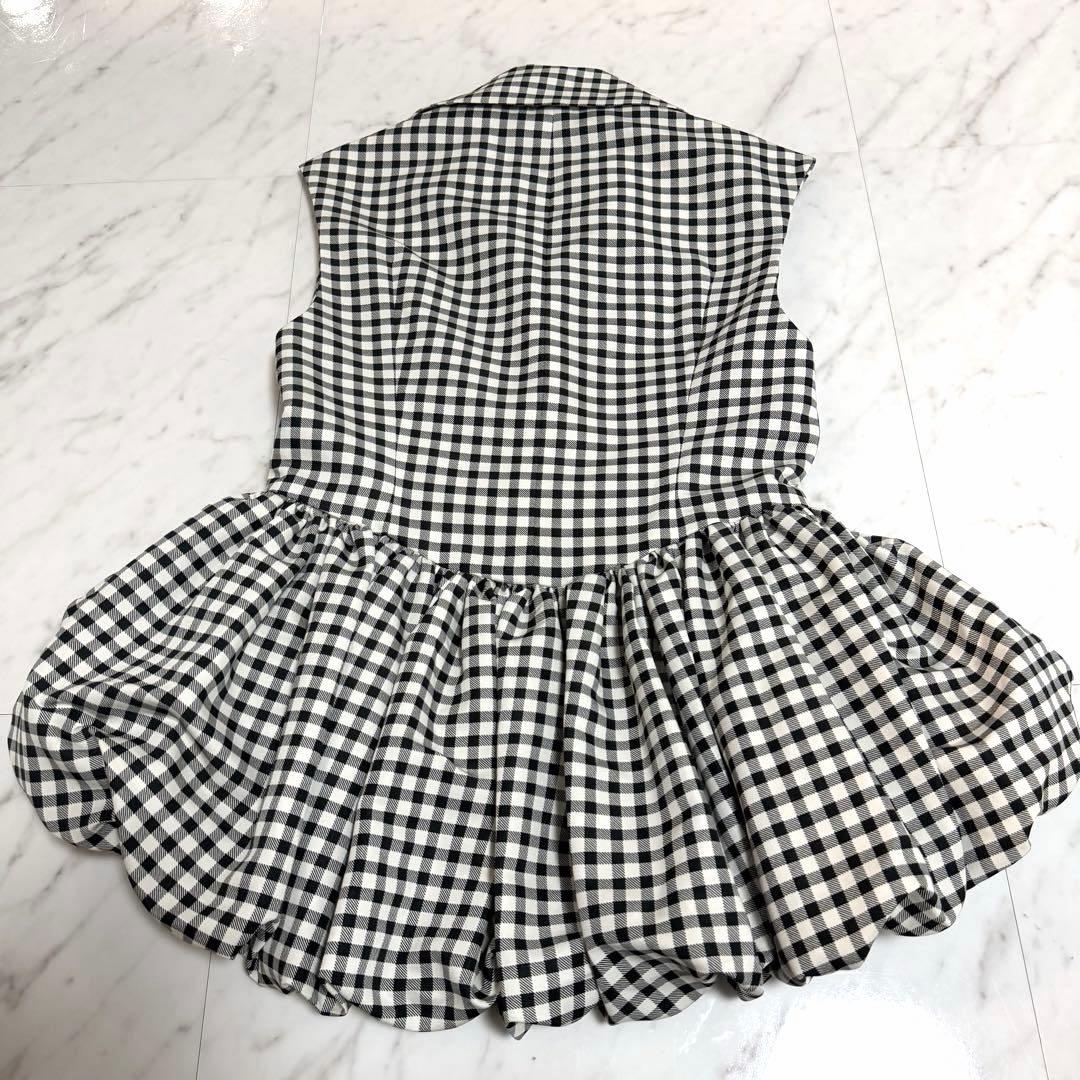 【未使用】完売品✨シーニュ バルーンジレ Colette 白 × 黒 チェック