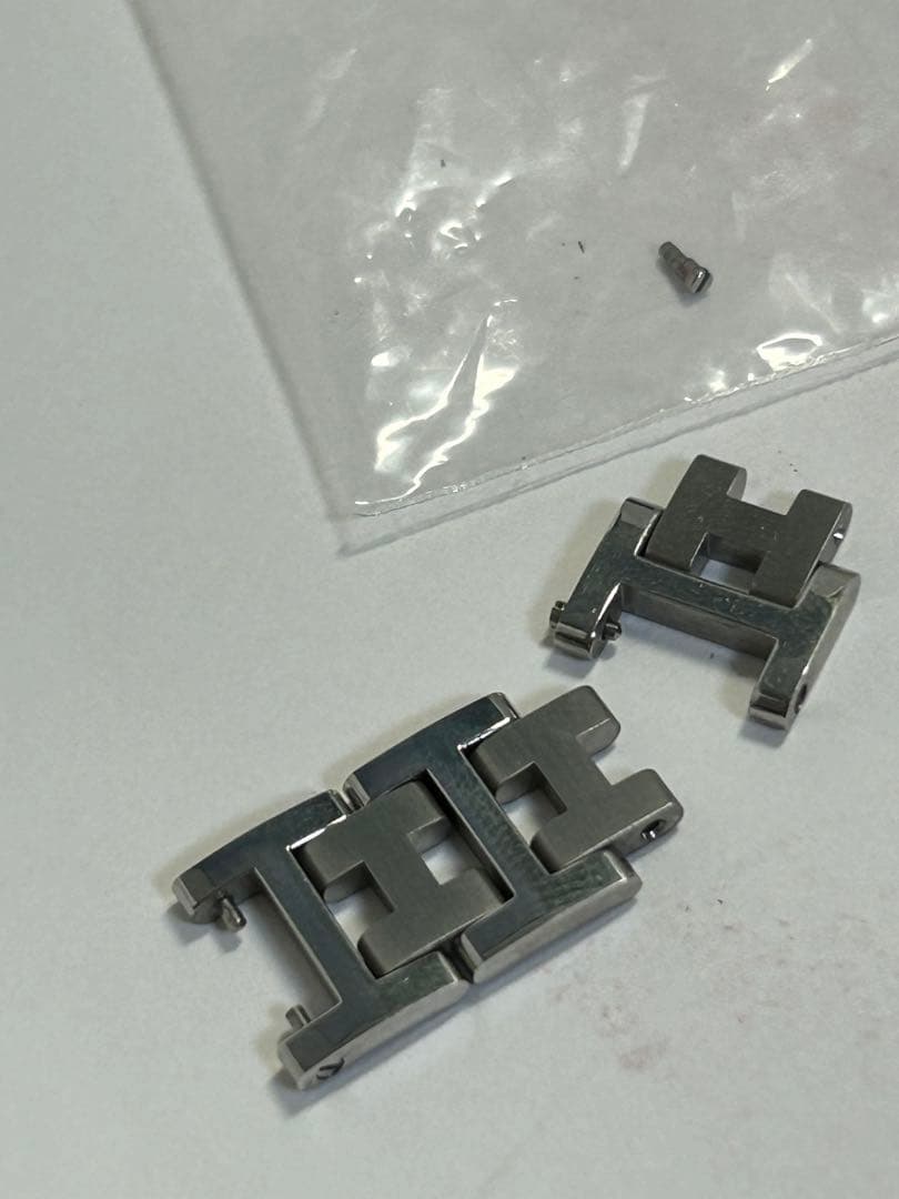 71474 エルメス　クリッパー　ブレス　金属ベルト　シルバー　3コマ