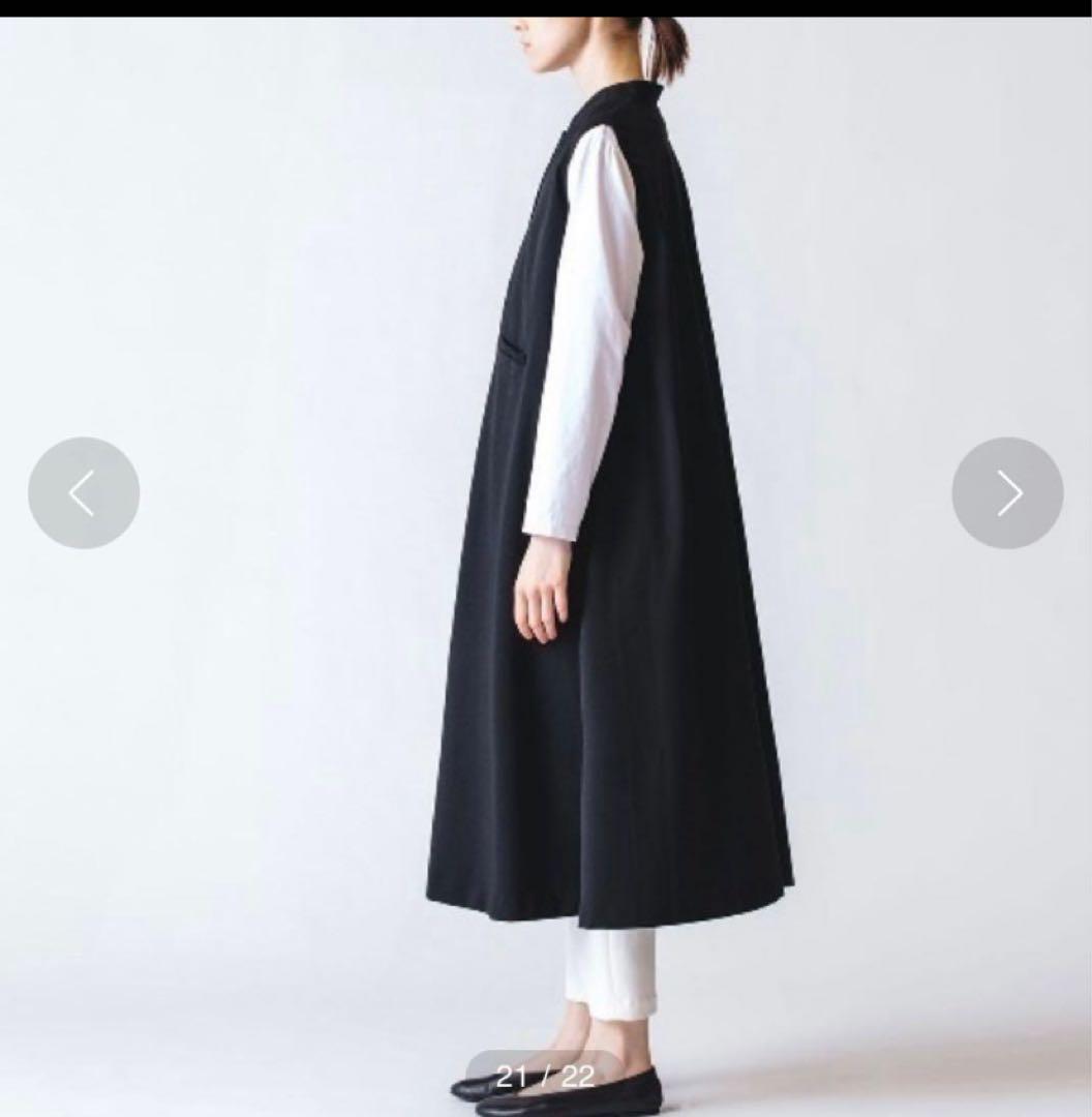 【極美品】mizuiroind ミズイロインド フレア　ジレ　ワンピースグレー