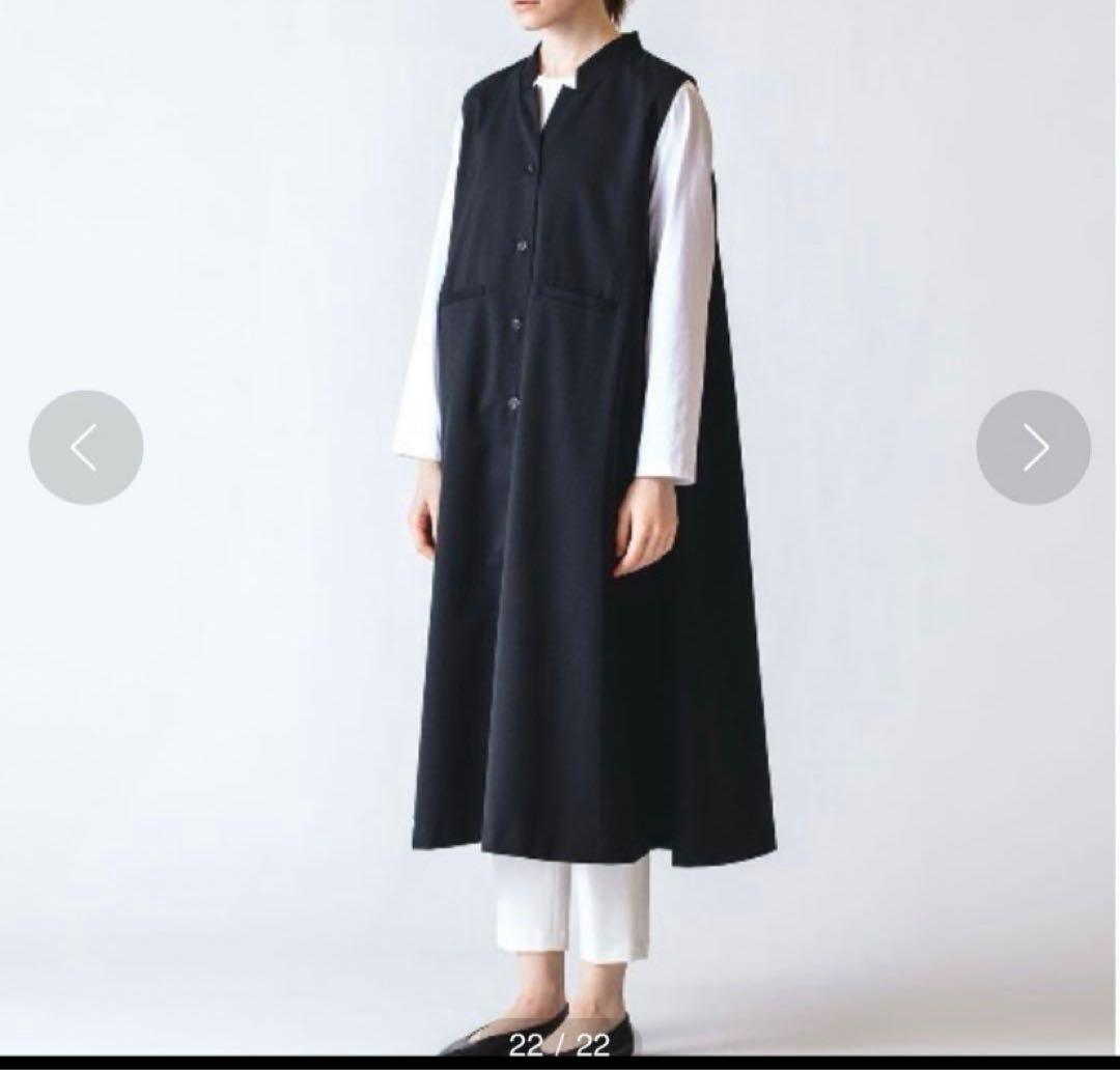 【極美品】mizuiroind ミズイロインド フレア　ジレ　ワンピースグレー