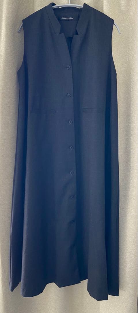 【極美品】mizuiroind ミズイロインド フレア　ジレ　ワンピースグレー