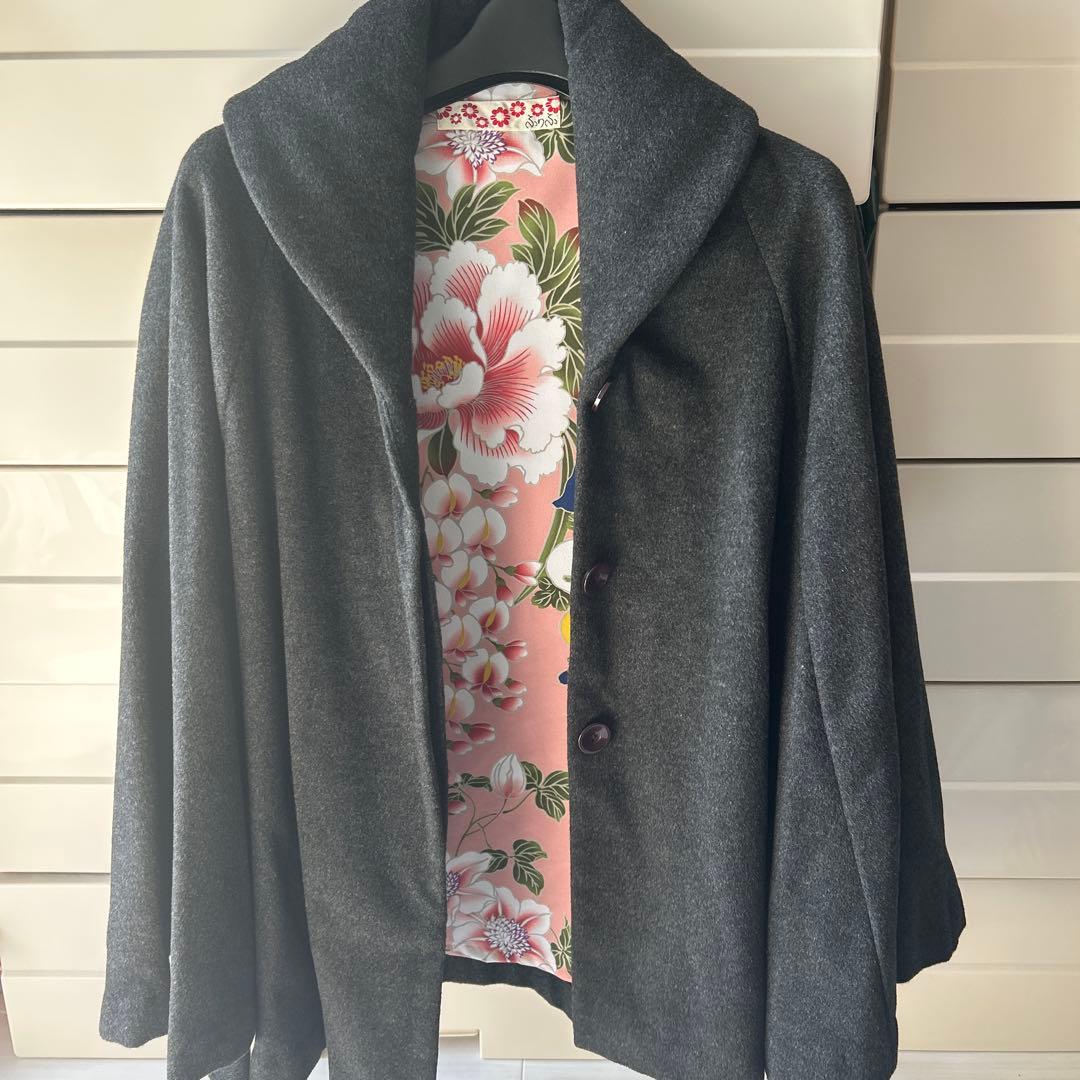 【期間限定3/3までSALE 】ふりふ　ポンチョ　ケープ　和装にも！