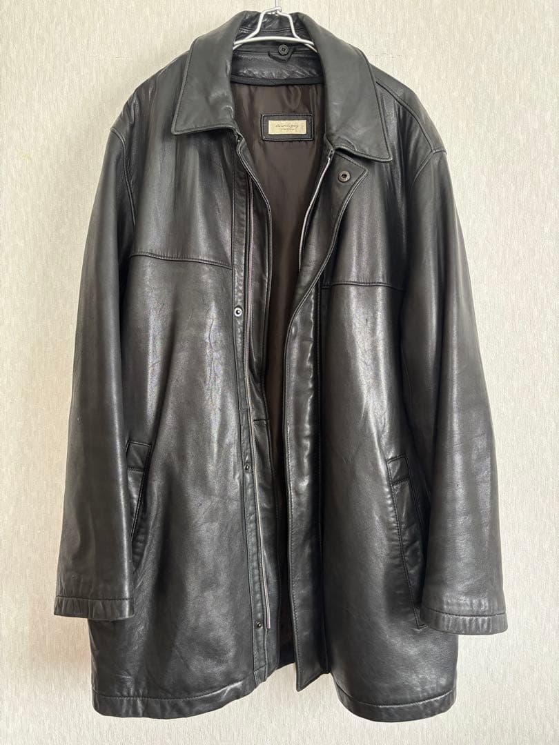 Christian Berg ブラック レザーコート カーコート ハーフコート