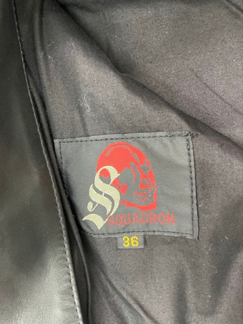 SQUADRON (スコードロン) レザージャケット ブラック size 36