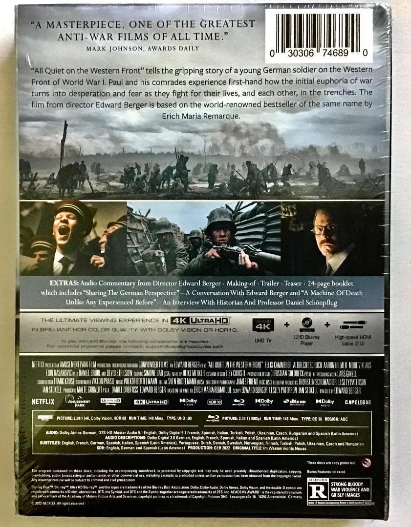 西部戦線異常なし (2022) 北米版 4K UHD-Blu-ray （未開封）