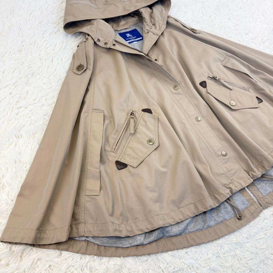 美品 バーバリーブルーレーベル Burberry ケープ コート トレンチ 38