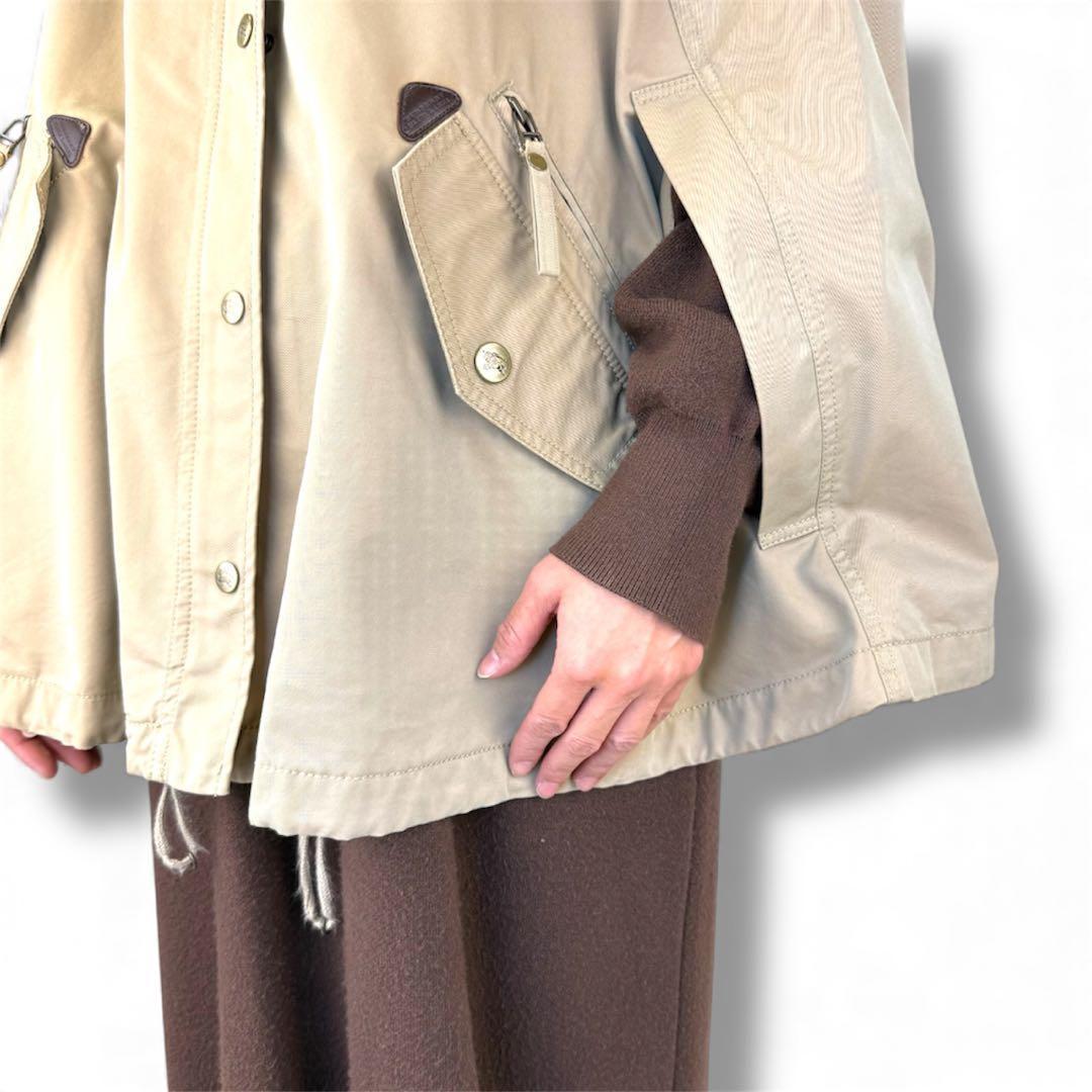 美品 バーバリーブルーレーベル Burberry ケープ コート トレンチ 38