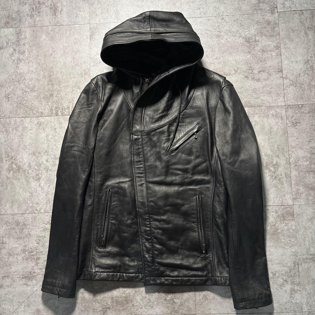 極美品　希少XL katharine hamnett leather jkt