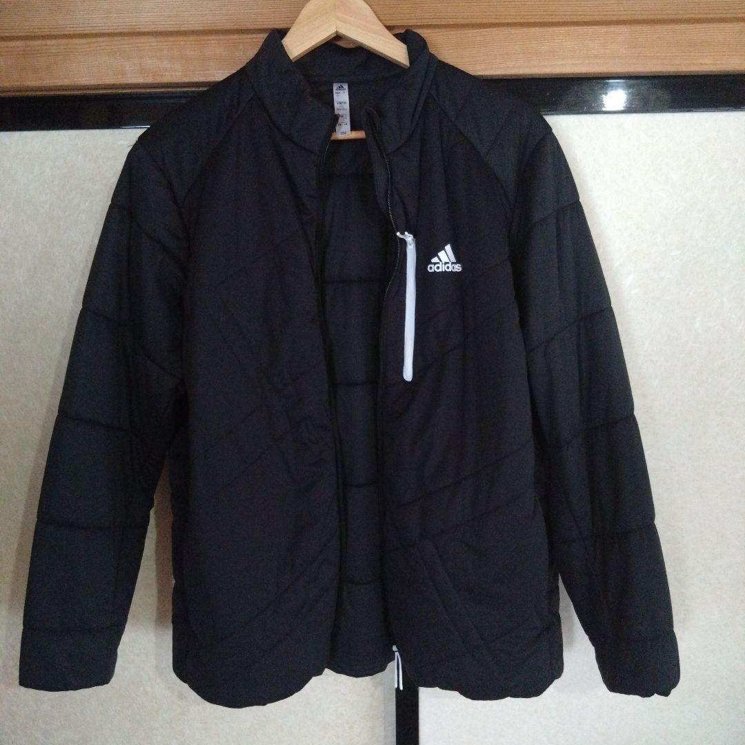 adidas 黒 キルティング中綿ジャケット　XL