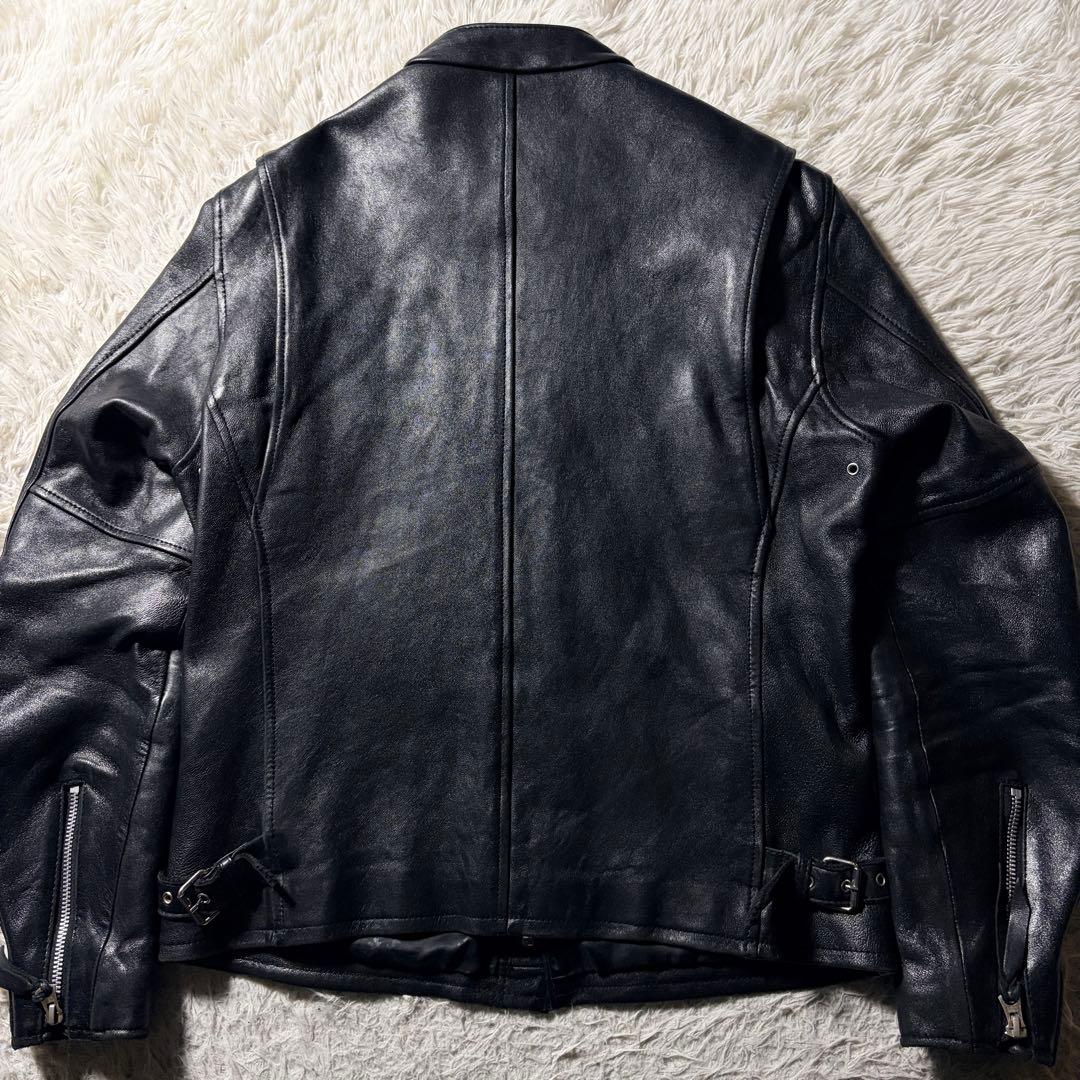 【雰囲気抜群】schott ライダースジャケット 羊革　ラムレザー ブラック　M
